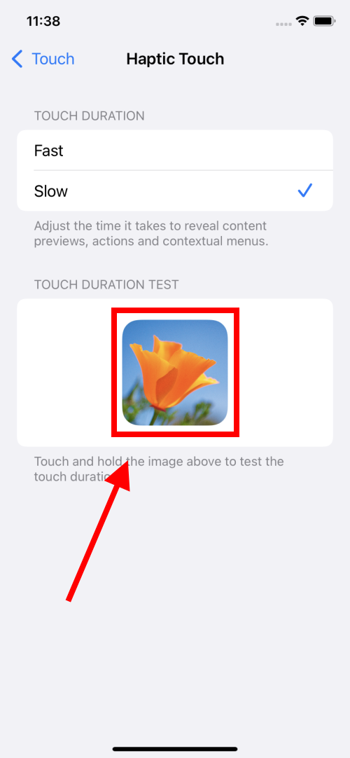 Touch and hold the sample icon until it pops up